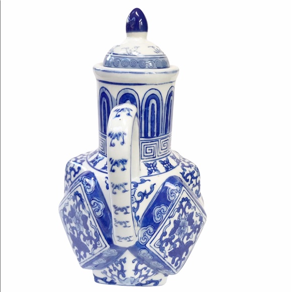 Andrea by Sadek Blue White Porcelain Tea Pot - Picture 7 of 13
